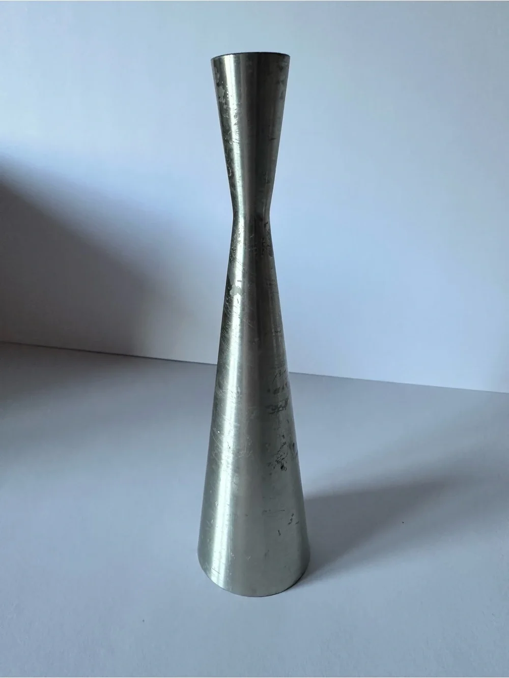 Selangor Pewter Malaya Brushed Bud Vase with Etched Palm Trees & Donkey Cart